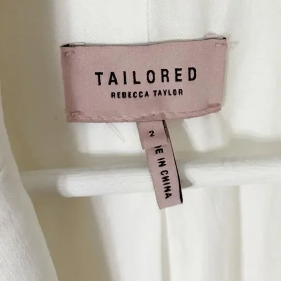 TAILORED By Rebecca Taylor Eyelet Floral Blazer 2 XS 2 Button $550